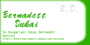 bernadett dukai business card